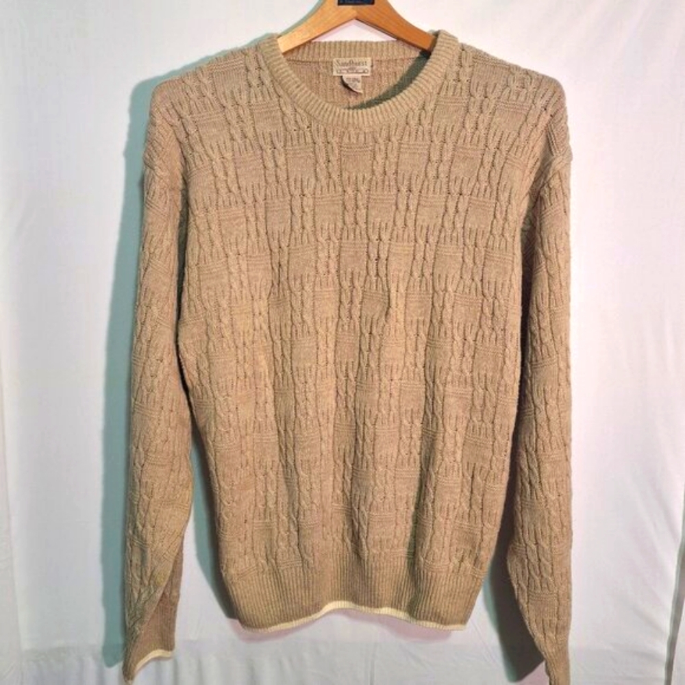 Neiman Marcus Sand Hurst Club Beige Sweater Men L Vintage